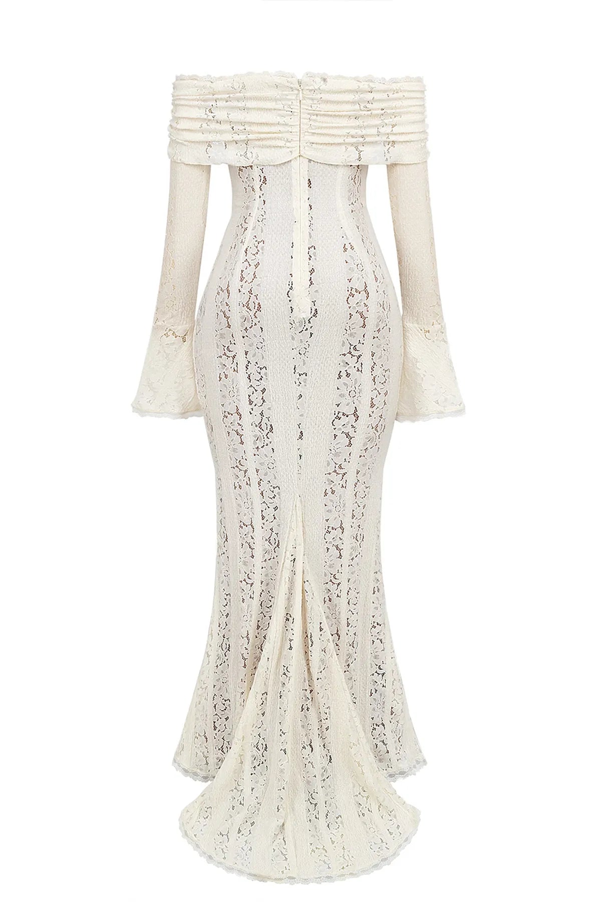 Off-Shoulder Floral Lace Mermaid Gown