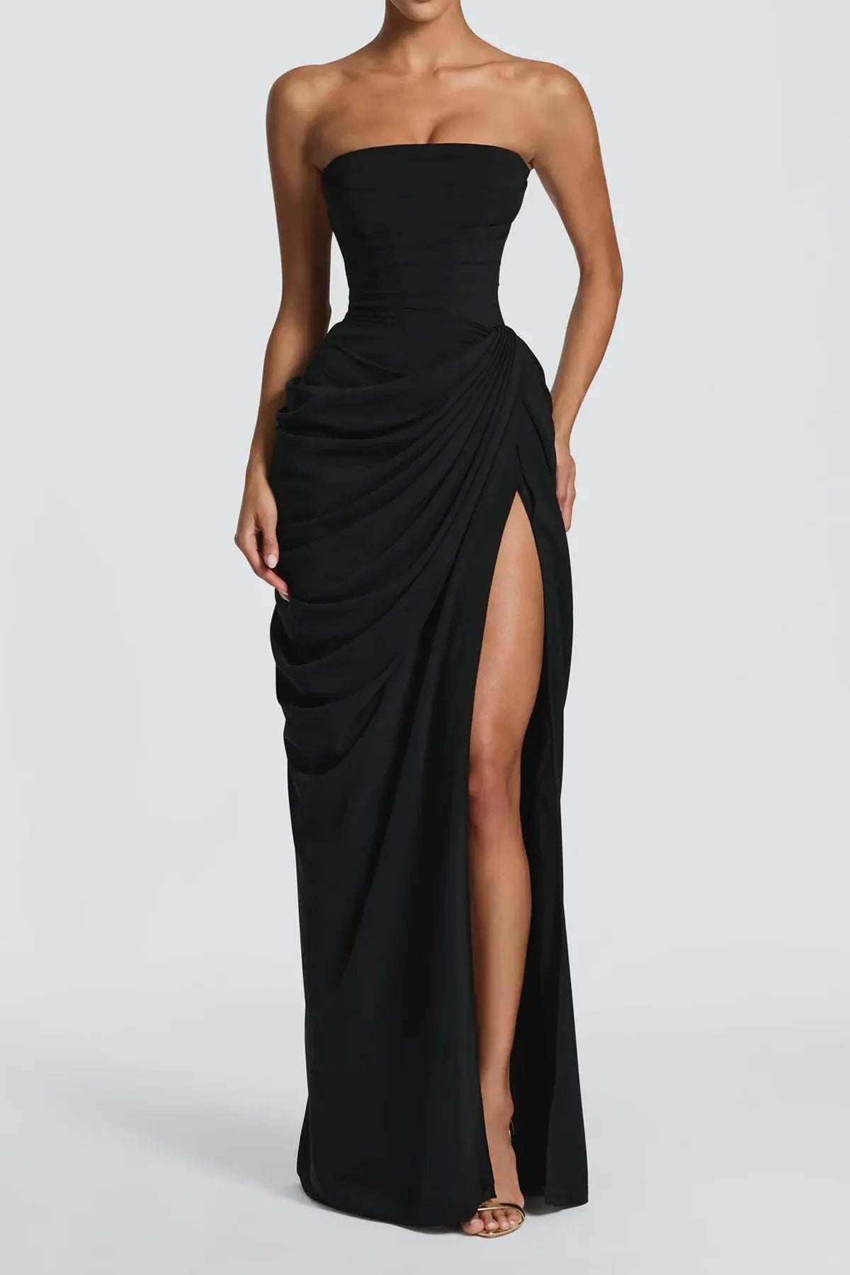 Sleeveless Lace Up Evening Dress