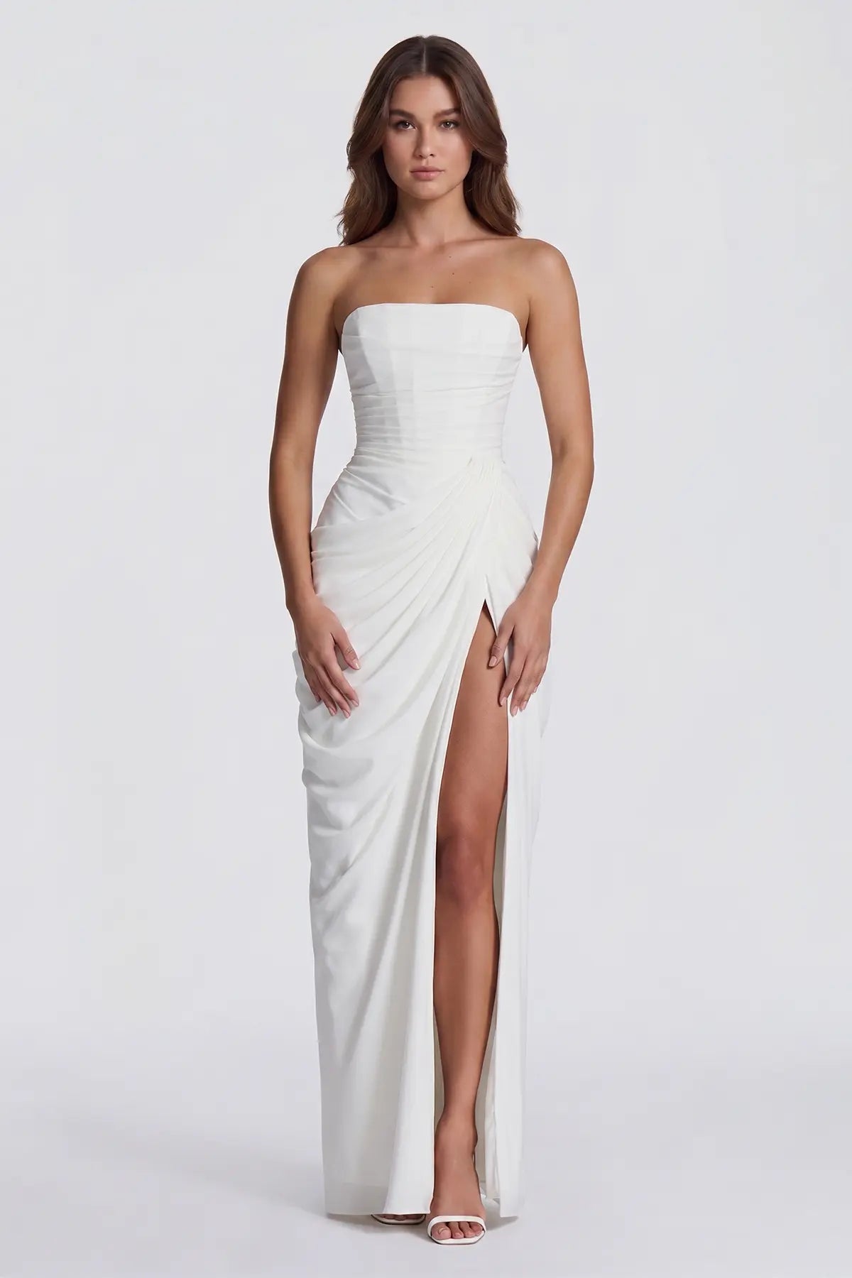 Sleeveless Lace Up Evening Dress