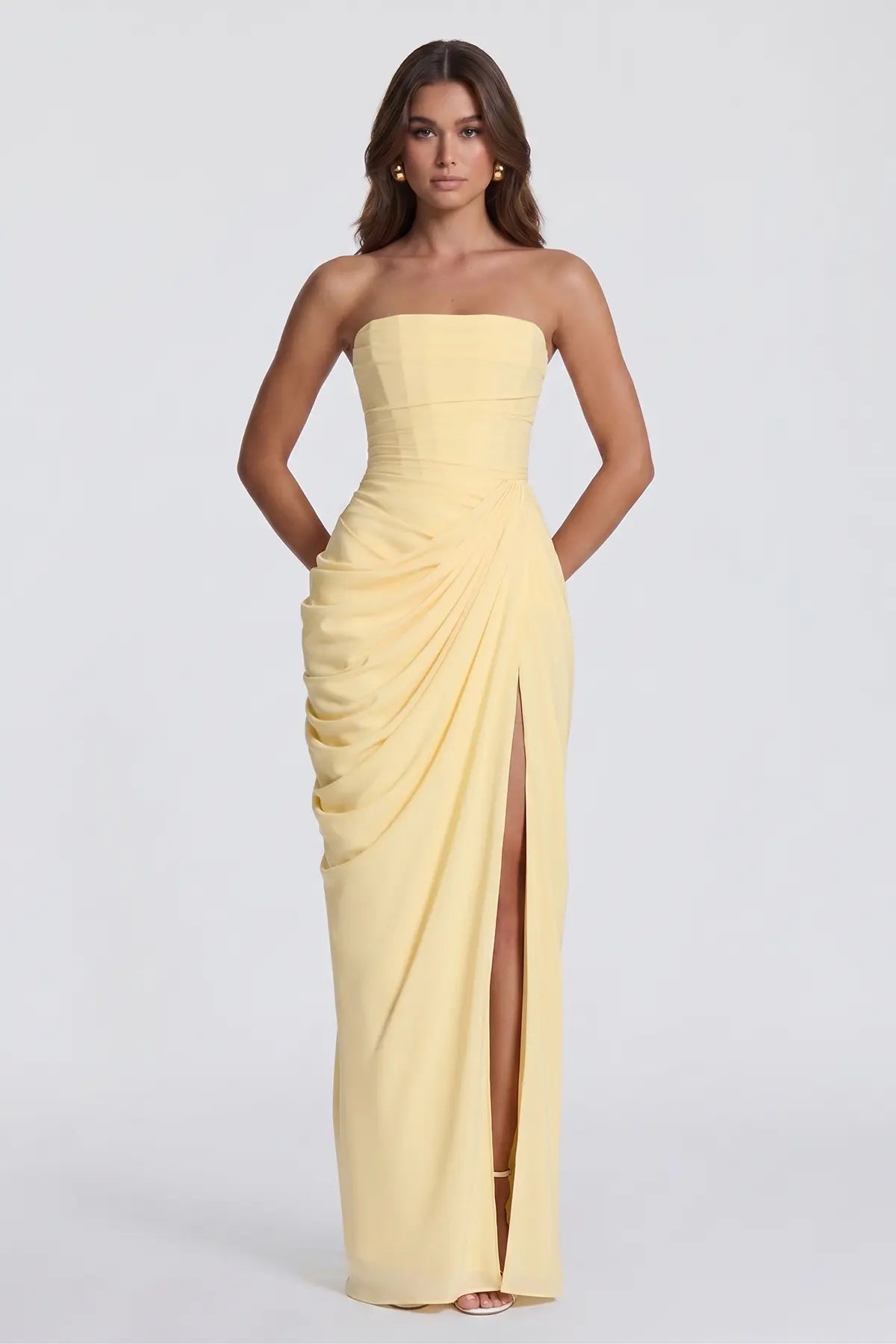 Sleeveless Lace Up Evening Dress