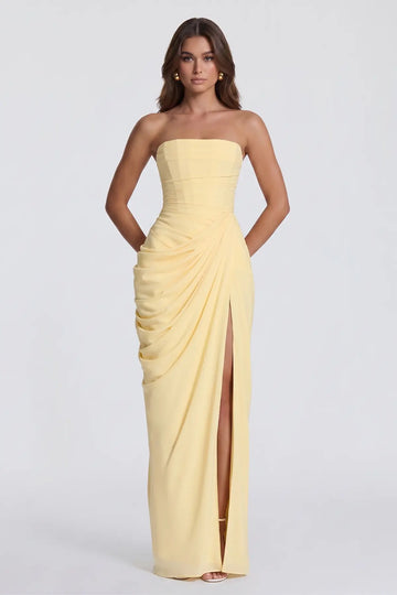 Sleeveless Lace Up Evening Dress