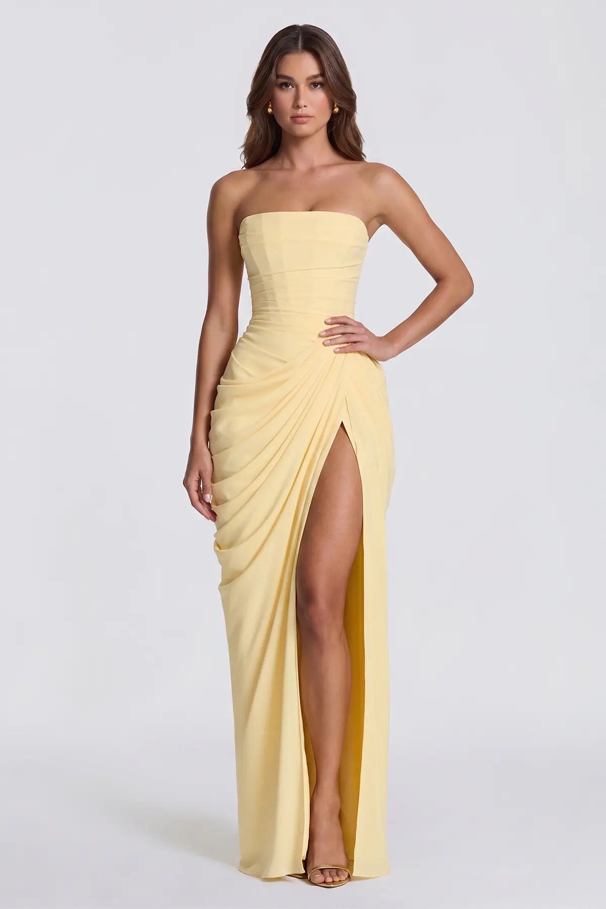 Sleeveless Lace Up Evening Dress