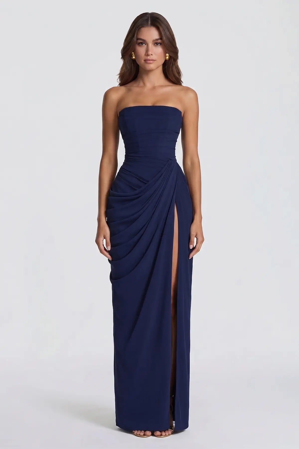 Sleeveless Lace Up Evening Dress