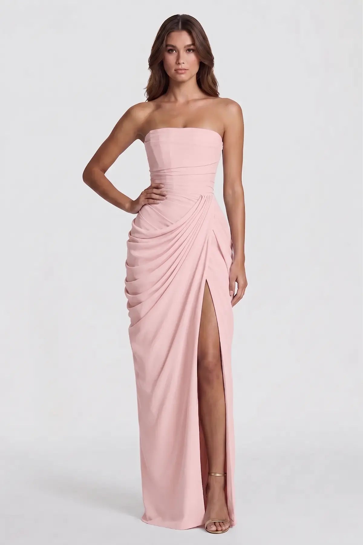 Sleeveless Lace Up Evening Dress
