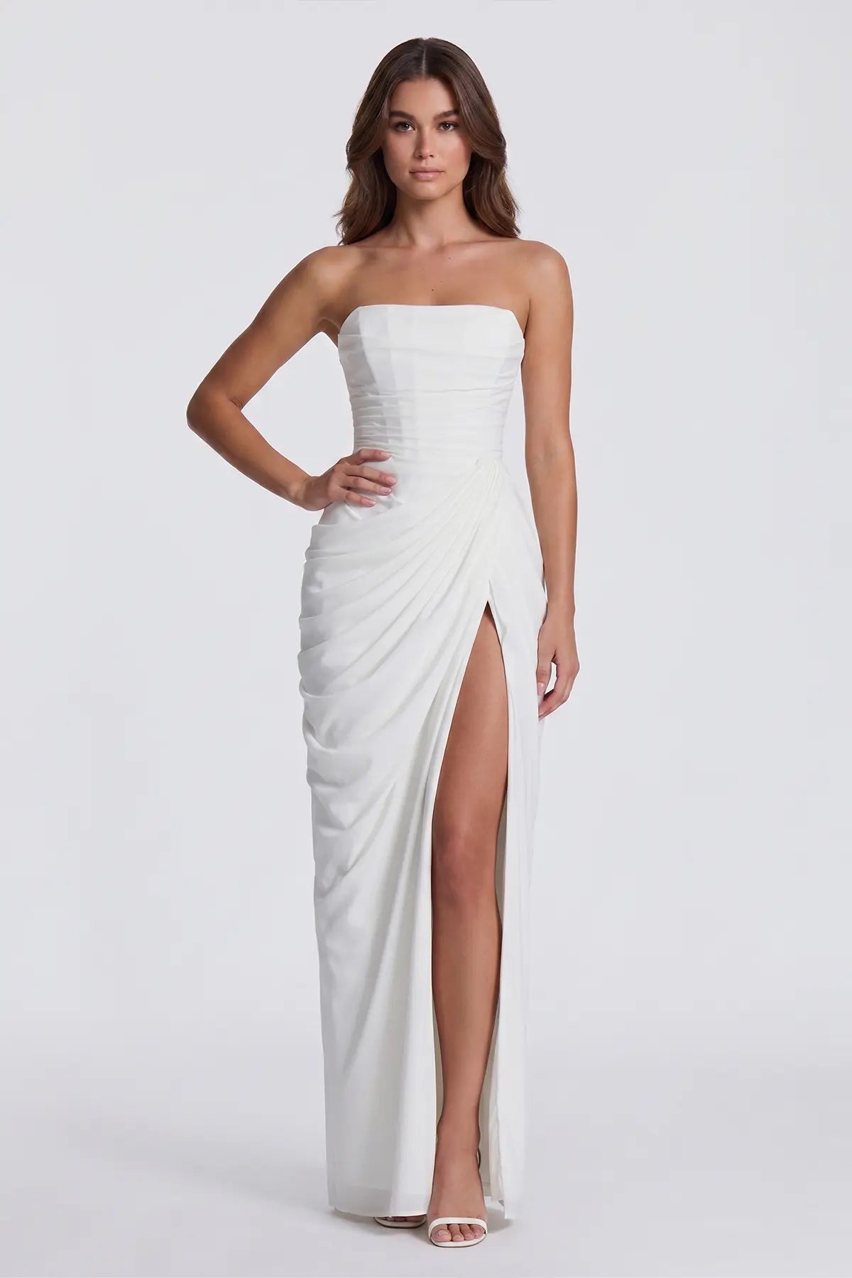 Sleeveless Lace Up Evening Dress