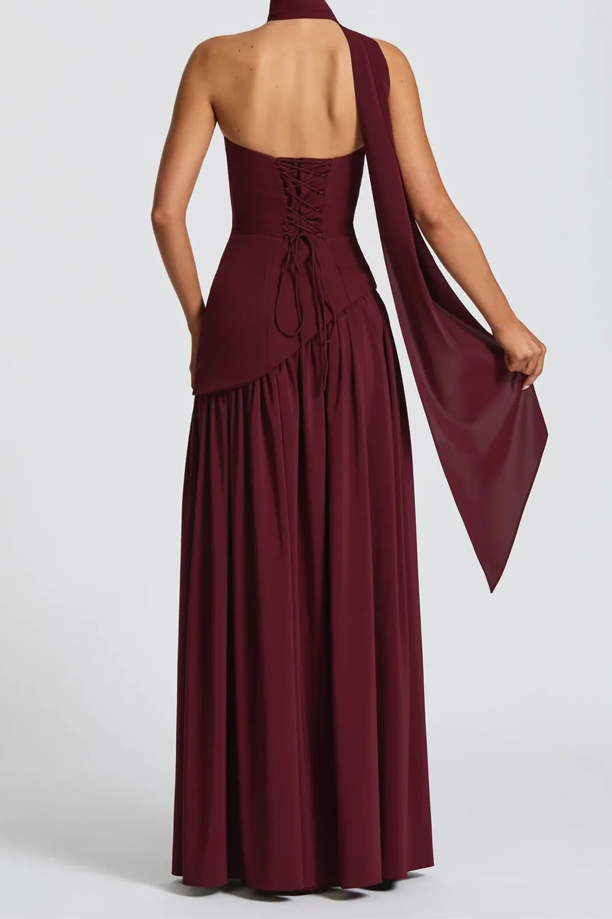 Strapless Split Thigh Maxi Evening Dress