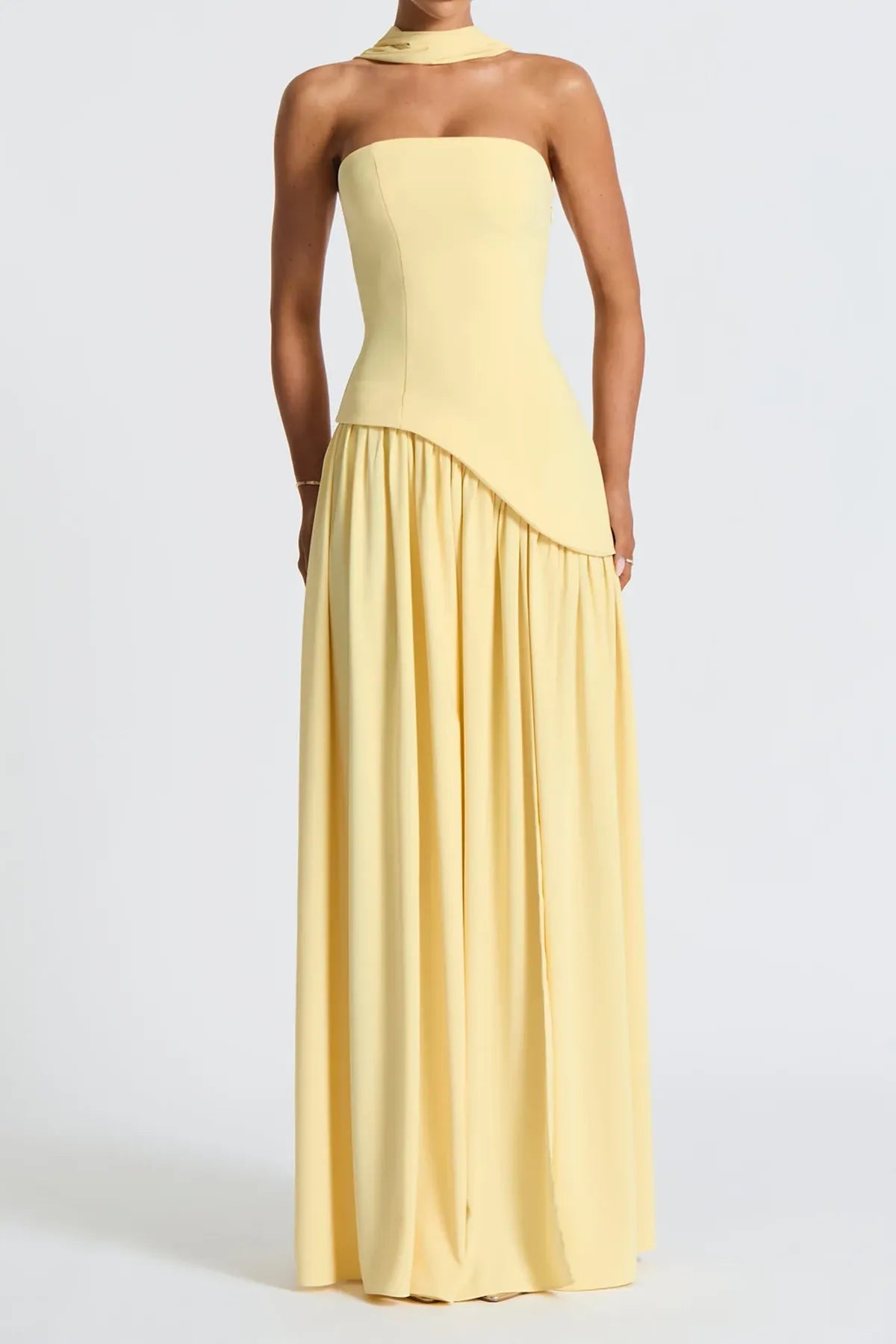 Strapless Split Thigh Maxi Evening Dress