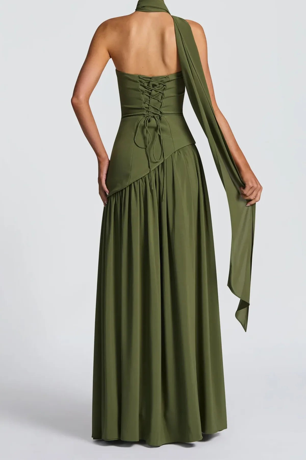 Strapless Split Thigh Maxi Evening Dress