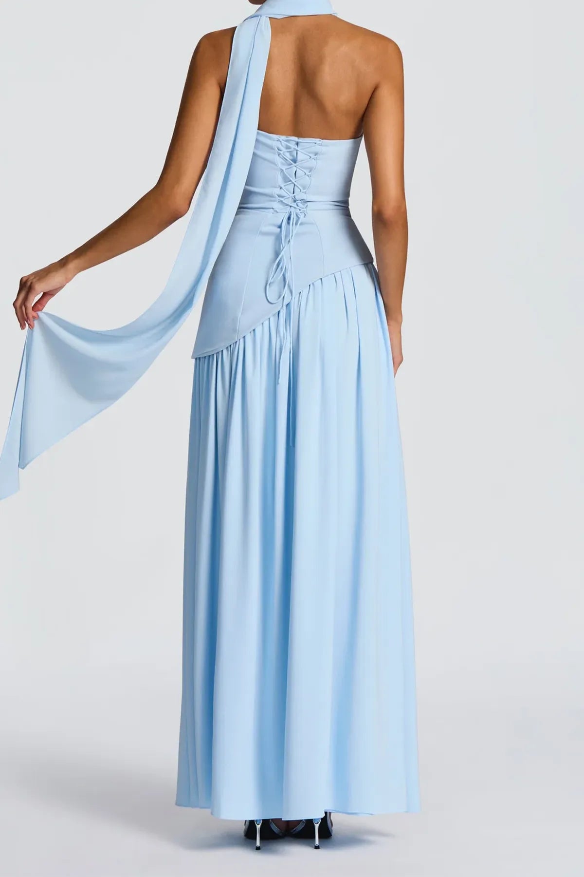 Strapless Split Thigh Maxi Evening Dress