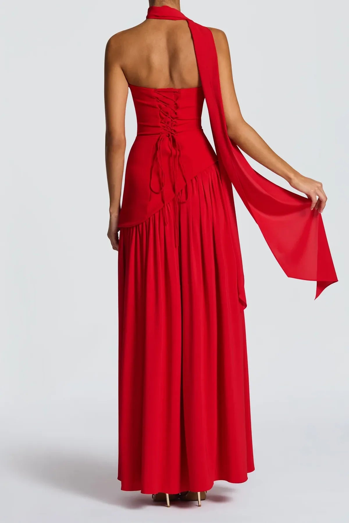 Strapless Split Thigh Maxi Evening Dress