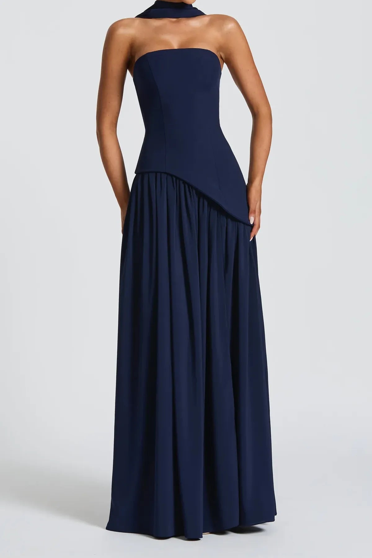 Strapless Split Thigh Maxi Evening Dress