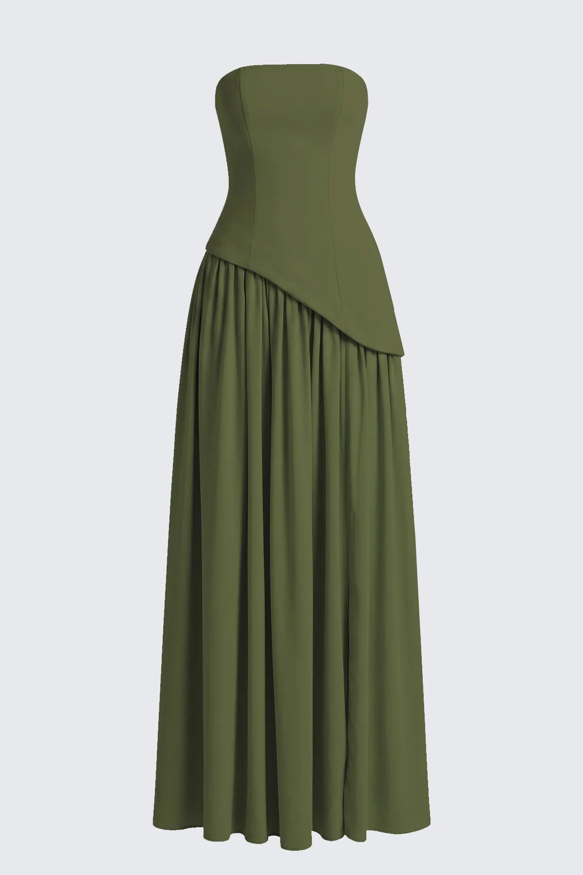 Strapless Split Thigh Maxi Evening Dress