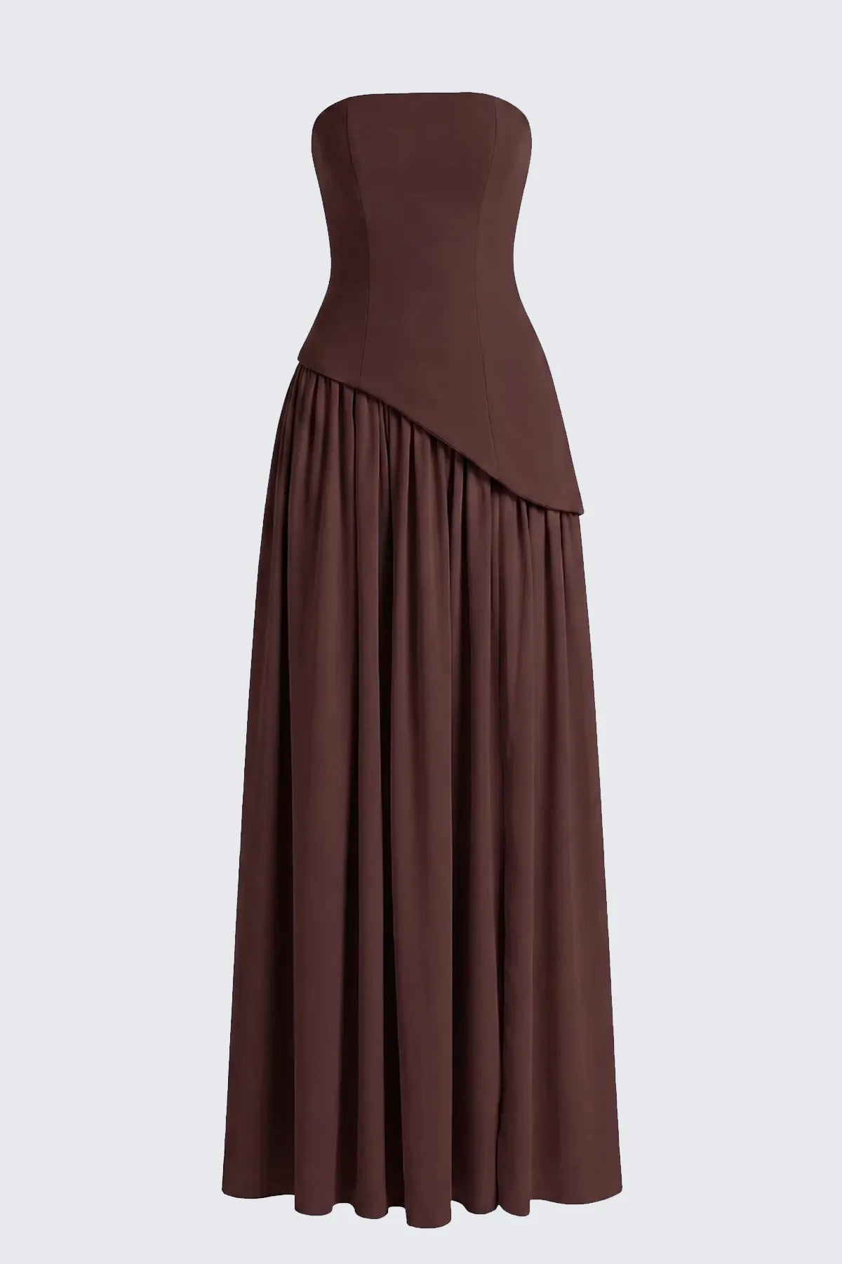 Strapless Split Thigh Maxi Evening Dress