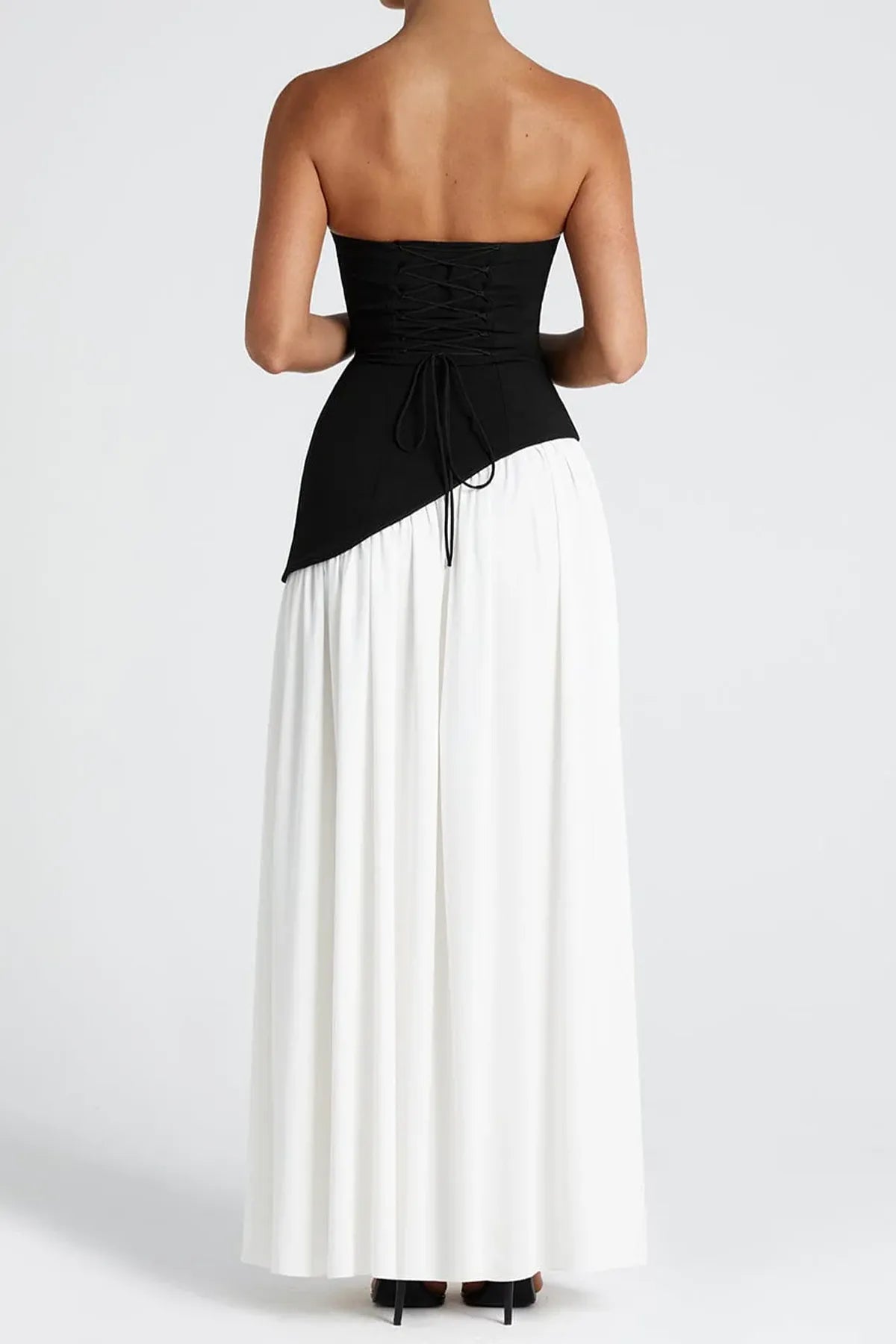 Strapless Split Thigh Maxi Evening Dress